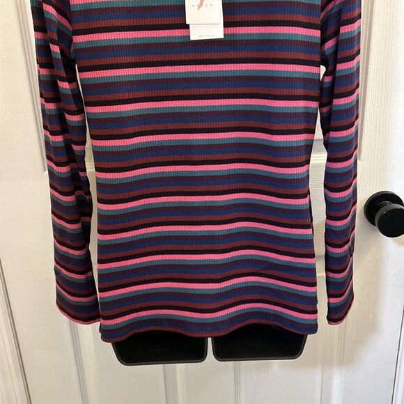NWT The Nines By Hatch Womens Maternity Long Sleeve Burgundy Striped Size L - Picture 13 of 16